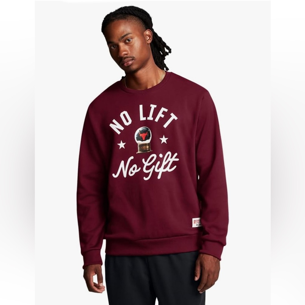 Under Armour Men's🧑🏻‍🦱Project Rock Red One No Lift No Gift Sweatshirt Sz S